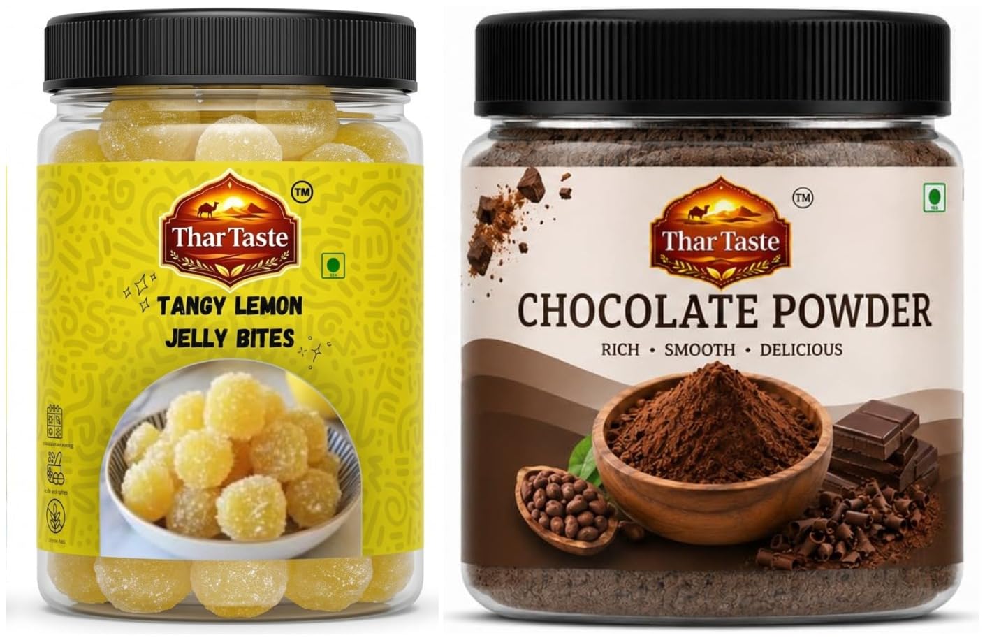 Thar Taste Lemon Jelly 100g + Chocolate Powder 100g | Combo of 2-image-36