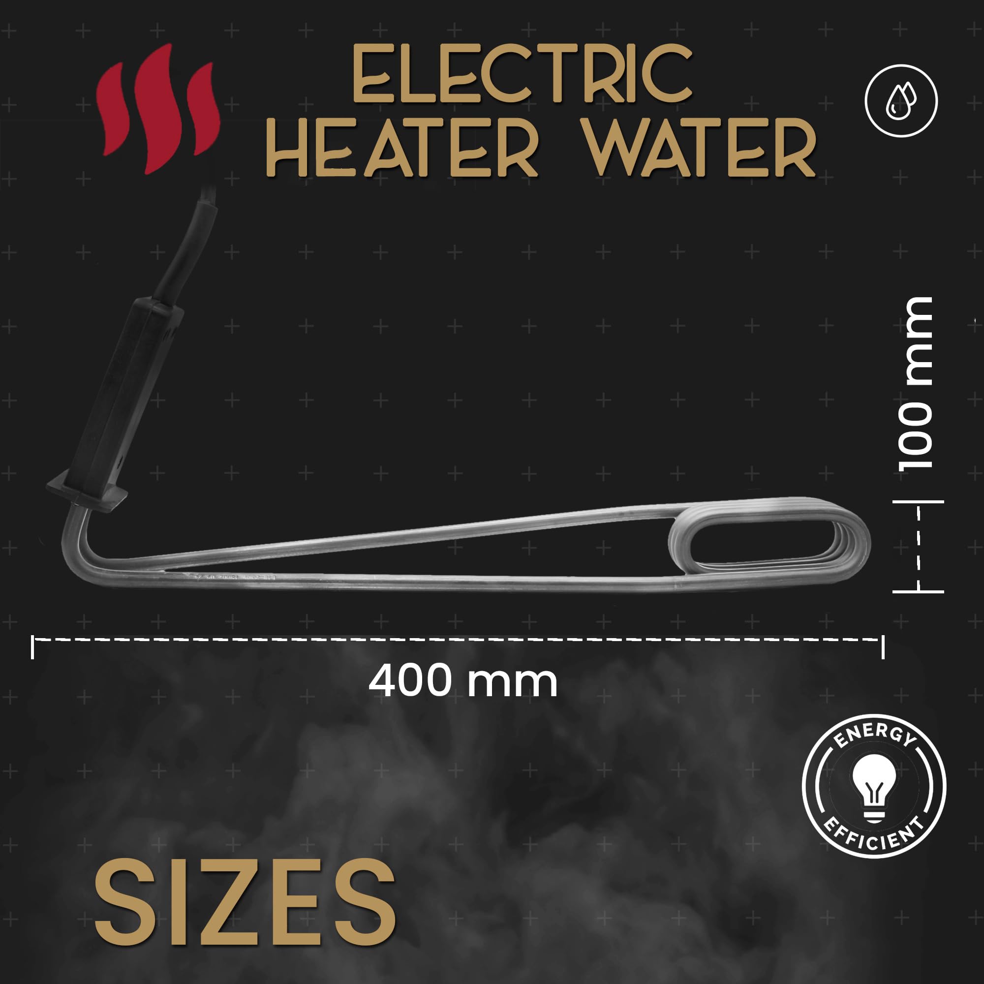 DOJA Barcelona | Tauchsieder | 1500W | Elektrische Wasserkocher-Heizung | 40x10cm | Tauchsieder-Heizung für Eimer | Wasser Widerstandsheizung | Tragbarer Flüssigkeitskessel | Reisewasserkocher