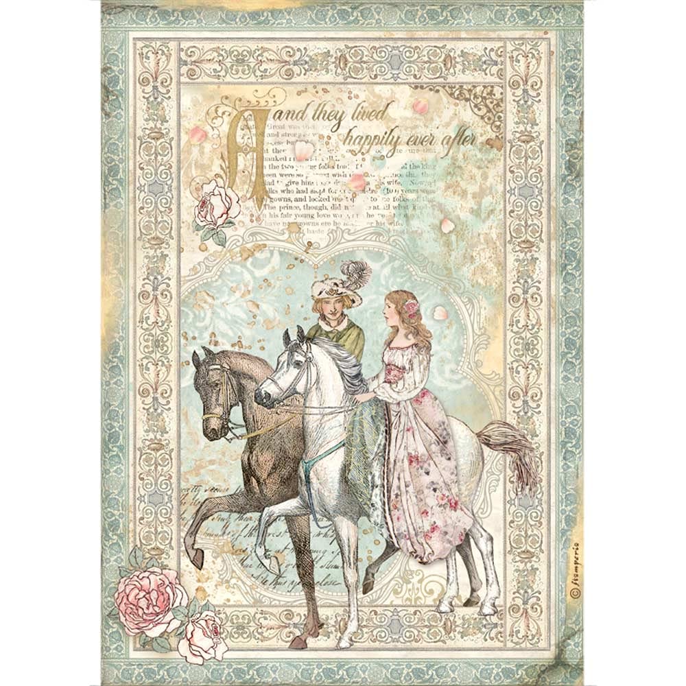 Stamperia International Rice Paper-Sleeping Beauty Prince On Horse, Various, A4