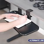 VIVO Clamp-on 23 x 10 inch Rotating Computer Keyboard and Mouse Tray, Extra Sturdy Single Desk Swivel Clamp, Ergonomic Typing, Black, MOUNT-KB04CB
