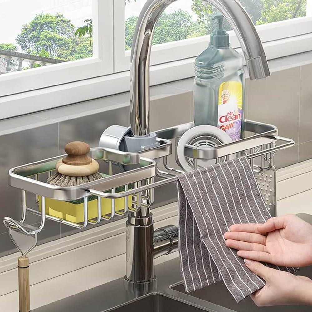 キッチンシンクオーガナイザー キッチンシンク用蛇口スポンジホルダー Amazon｜スポンジホルダー 蛇口 キッチンシンクオーガナイザー