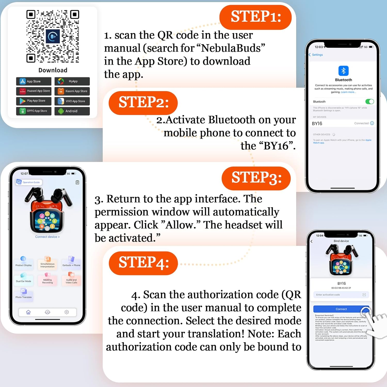 App Download and Setup Steps for SANOTO BY16 Earbuds
