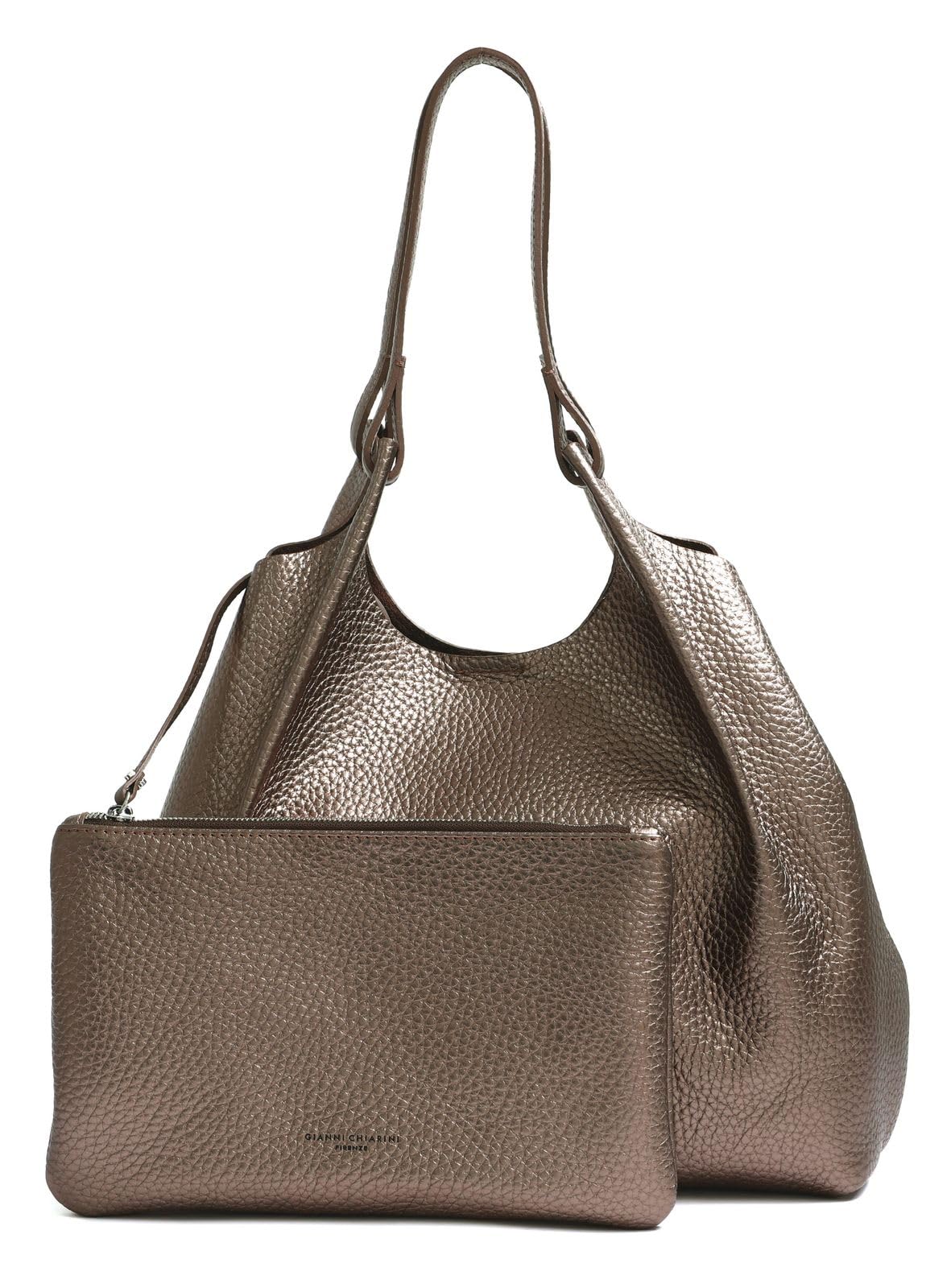Gianni CHIARINI Pelle borsa shopper borsa a tracolla Dua Shopping Bag Moon bronzo