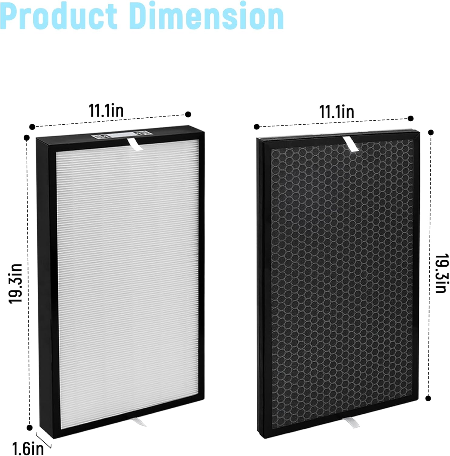 4-Pack AD5000 Replacement Filter Compatible with Air Doctor 5000 Air Purifiers - 2 Premium Filters + 2 Activated Carbon Filters, Replaces Part # ADF5005, ADF5006, ADF5001(Not for 5500 Series)