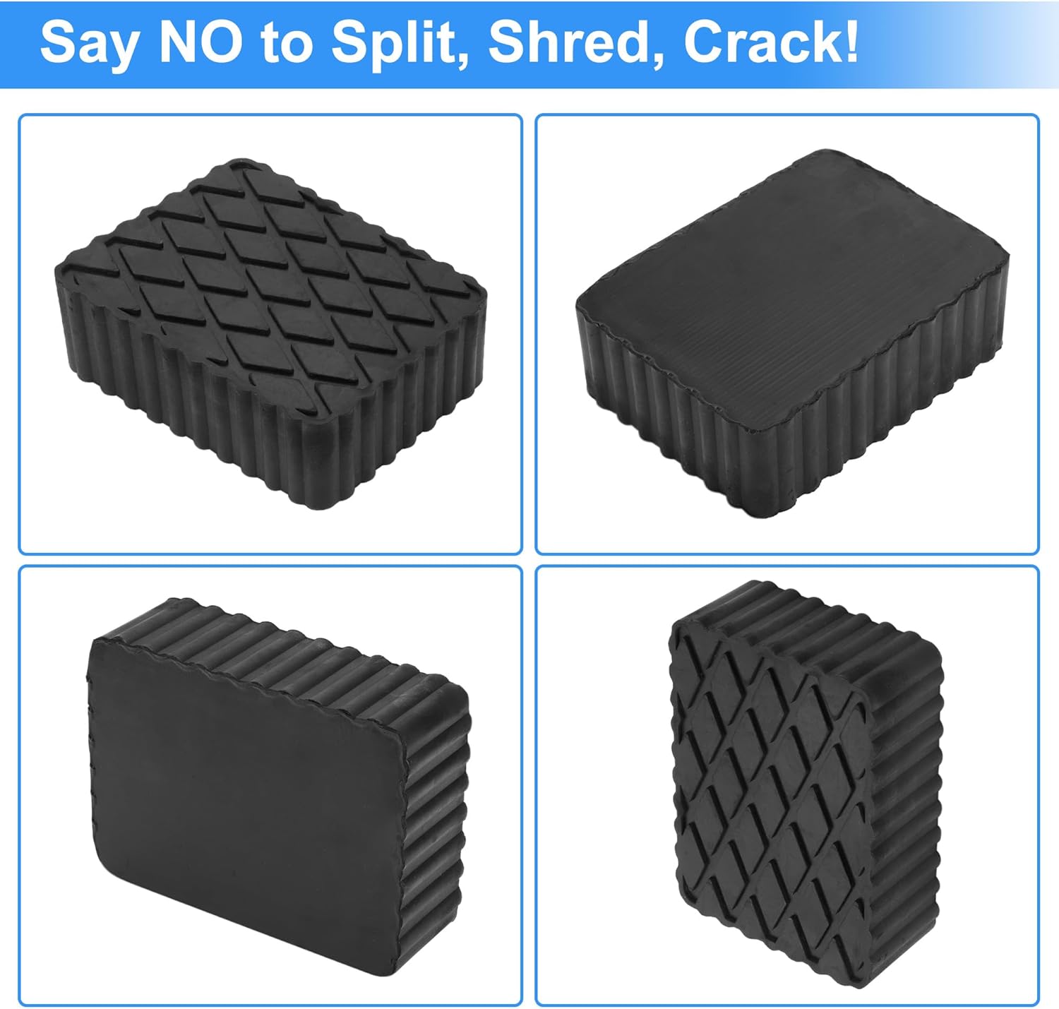 Car Jack Pads 6.3" x 4.7" x 2" Universal Jack Pad Adapter Heavy Duty Rubber Jack Stand Pads 6,000 Lbs(2.7 Tons) Anti-Slip Protect Frame Black 1Pc