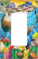 Vista 65 de Baby Turtle - Cubierta decorativa de pared para interruptor de luz de palanca de 1 banda, lindas tortugas subacuáticas, placa frontal eléctrica