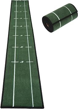 Rainmae Indoor Golf Putting Mat 30cm Wide 280cm Length Golf Practice Putting Mat Aid to Simulate with Alignment Track and Putter Training