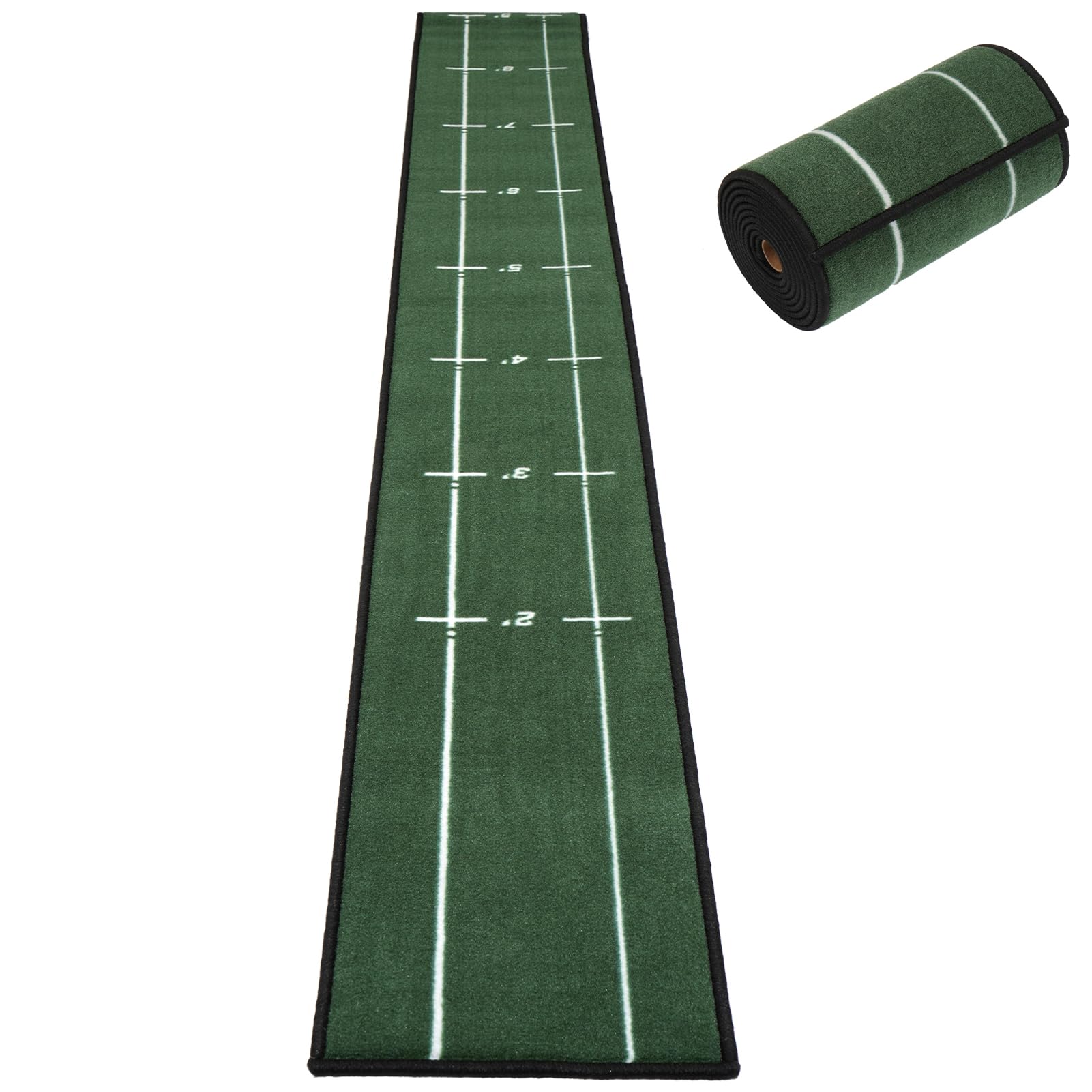 Rainmae Alfombrilla de golf para interiores de 30 cm de ancho y 280 cm de largo, para práctica de golf, ayuda a simular con pista de alineación y entrenamiento de putter