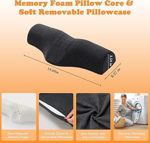 Miniatura 2 de Almohada cervical para aliviar el dolor de cuello, almohada de espuma viscoelástica para apoyo de refuerzo y relajación de hombros, dispositivos de