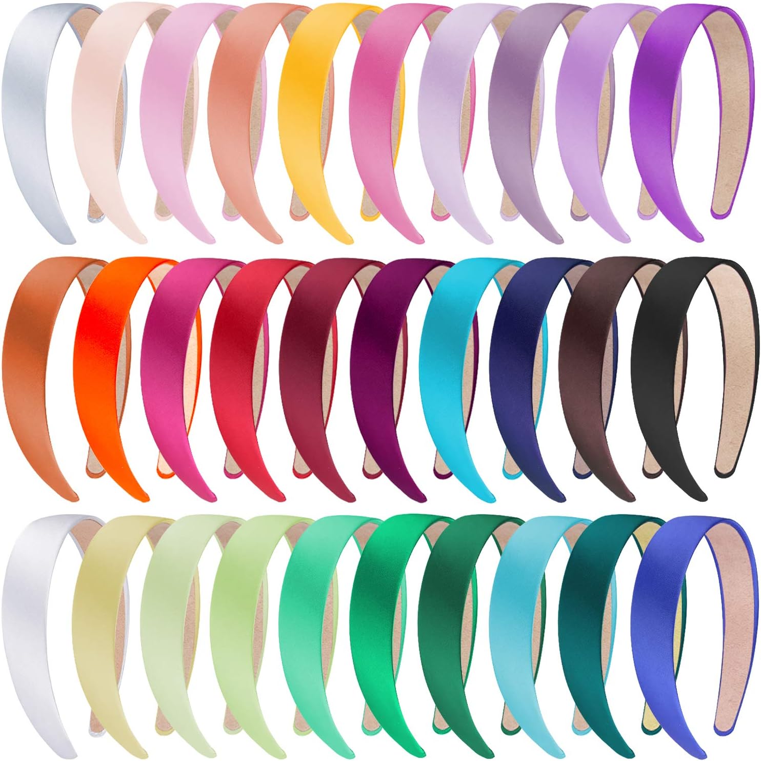 30 Pcs Satin Headbands
