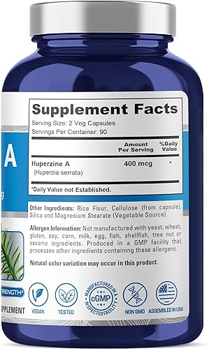 Miniatura 2 de NusaPure Huperzine A 400mcg 180 cápsulas vegetales (vegetariano, sin OMG y sin gluten)