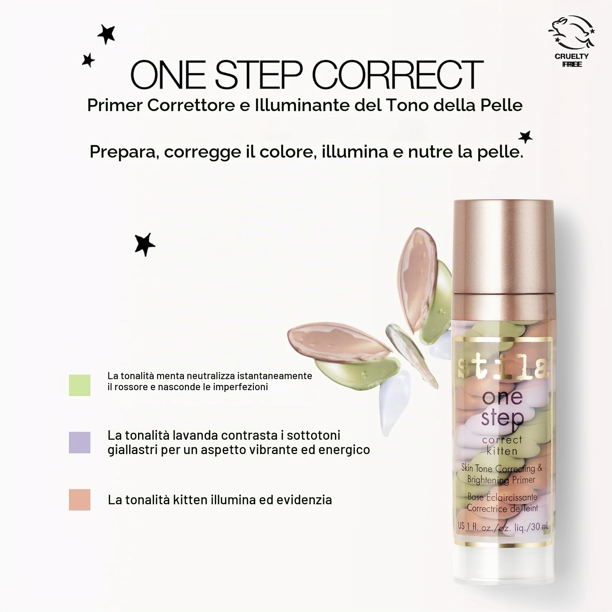 Stila C-SL-032-01 Primer Correttore & Illuminante One Step Correct Kitten, 28.3 gr