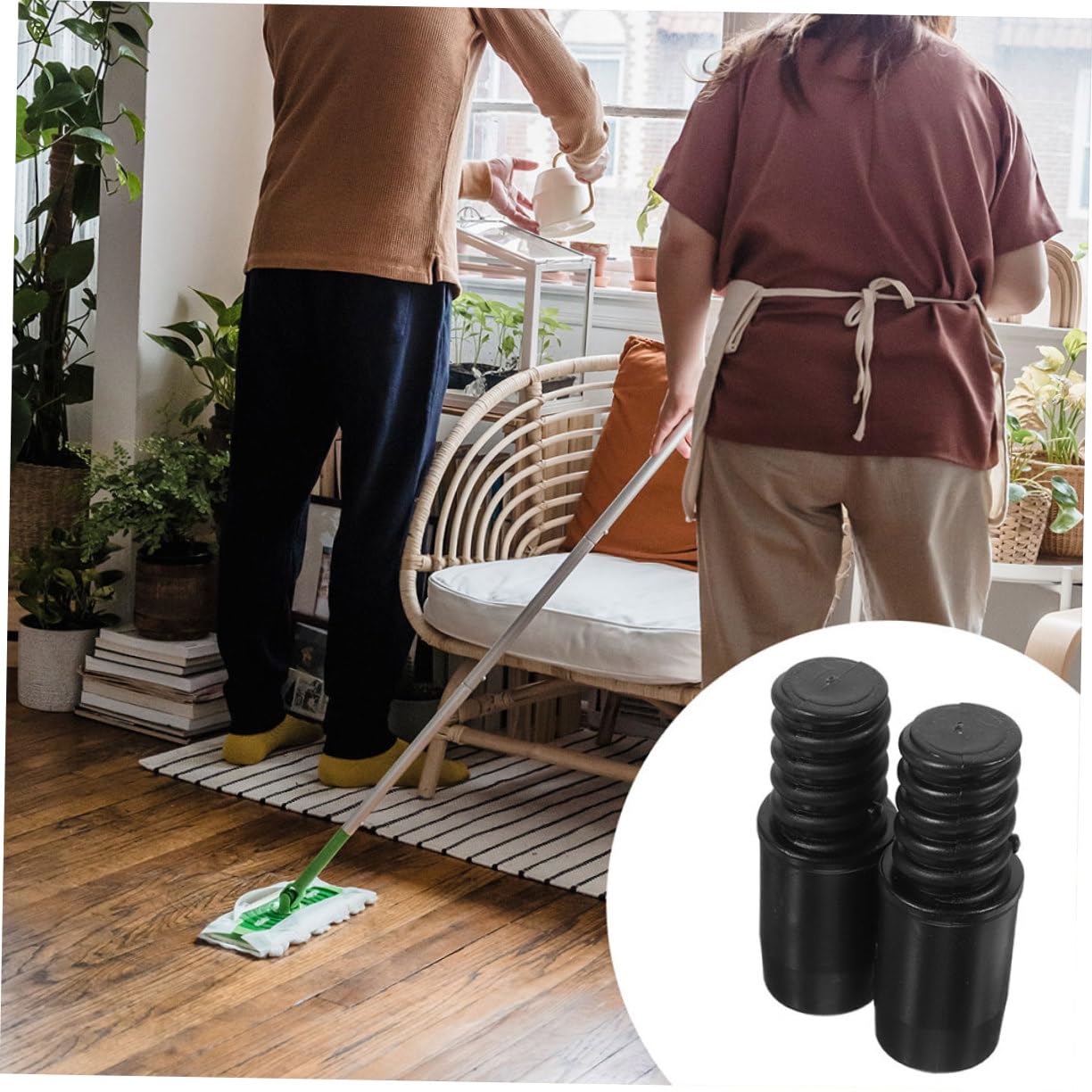 6 Piezas Adaptador de para Mangos de Fregona de Repuesto para Poste Telescópico Compatible con Mangos de Material Duradero Instalación y Uso Herramientas de Limpieza