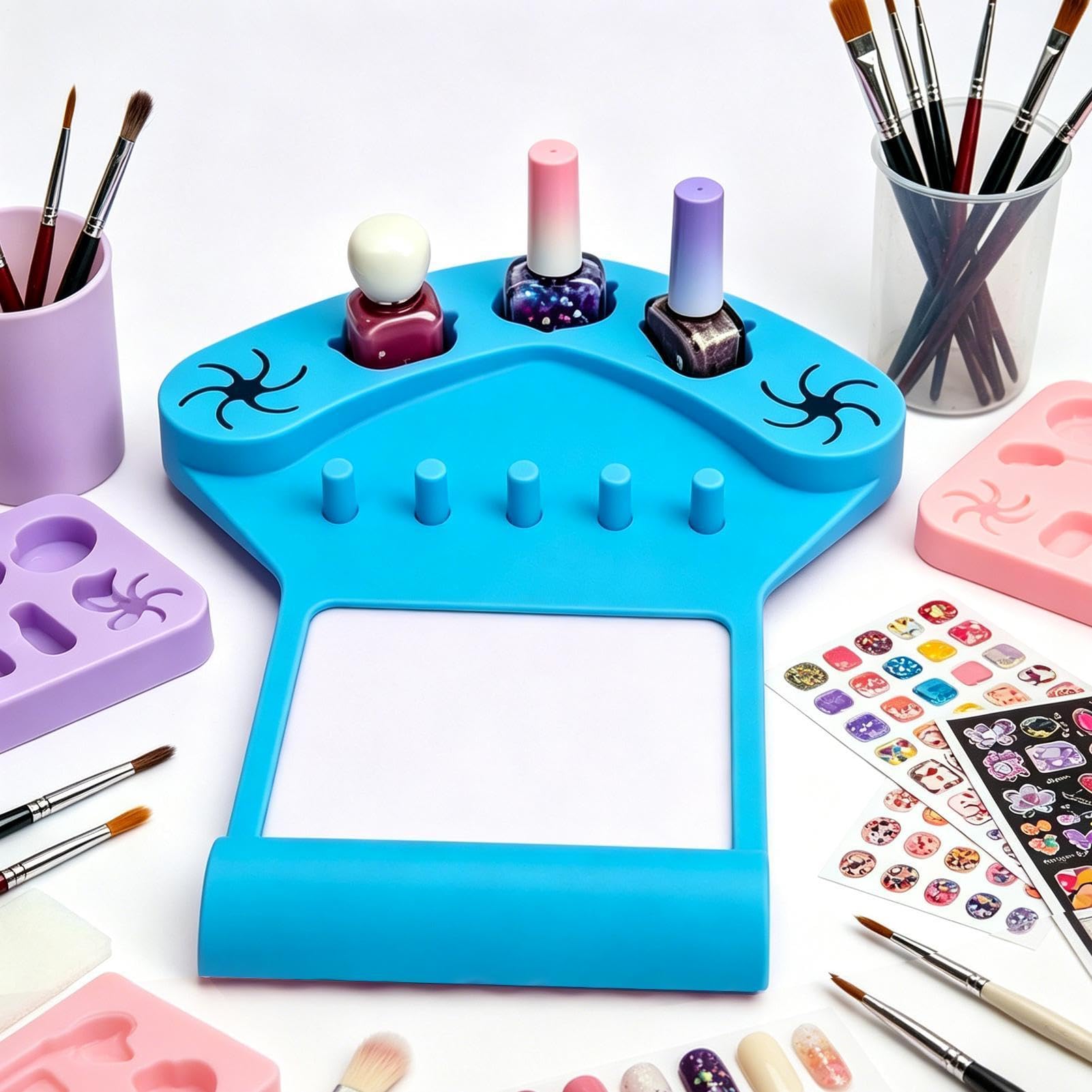 Tappetino in silicone con supporto per lucidatura unghie Postazione per la | Poggiamano e supporto in silicone per manicure per Donne, Trucco, Pratica, Pittura, Salone, Festa