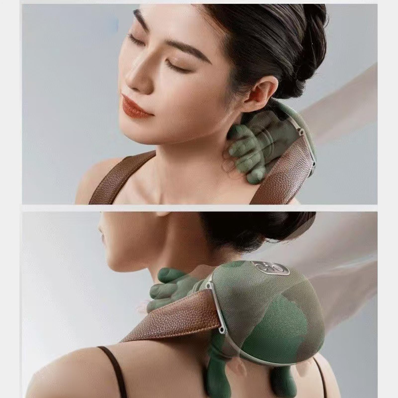 Masajeador De Cuello Y Hombros 15x11x6,5 Cm Masajeador De Hombros Con Calor Masajead-or Cuello Y Cervicales Aliv-io De Tensiones Musculares Recargable Con 2 Modos De Calor Para Viajes Descanso