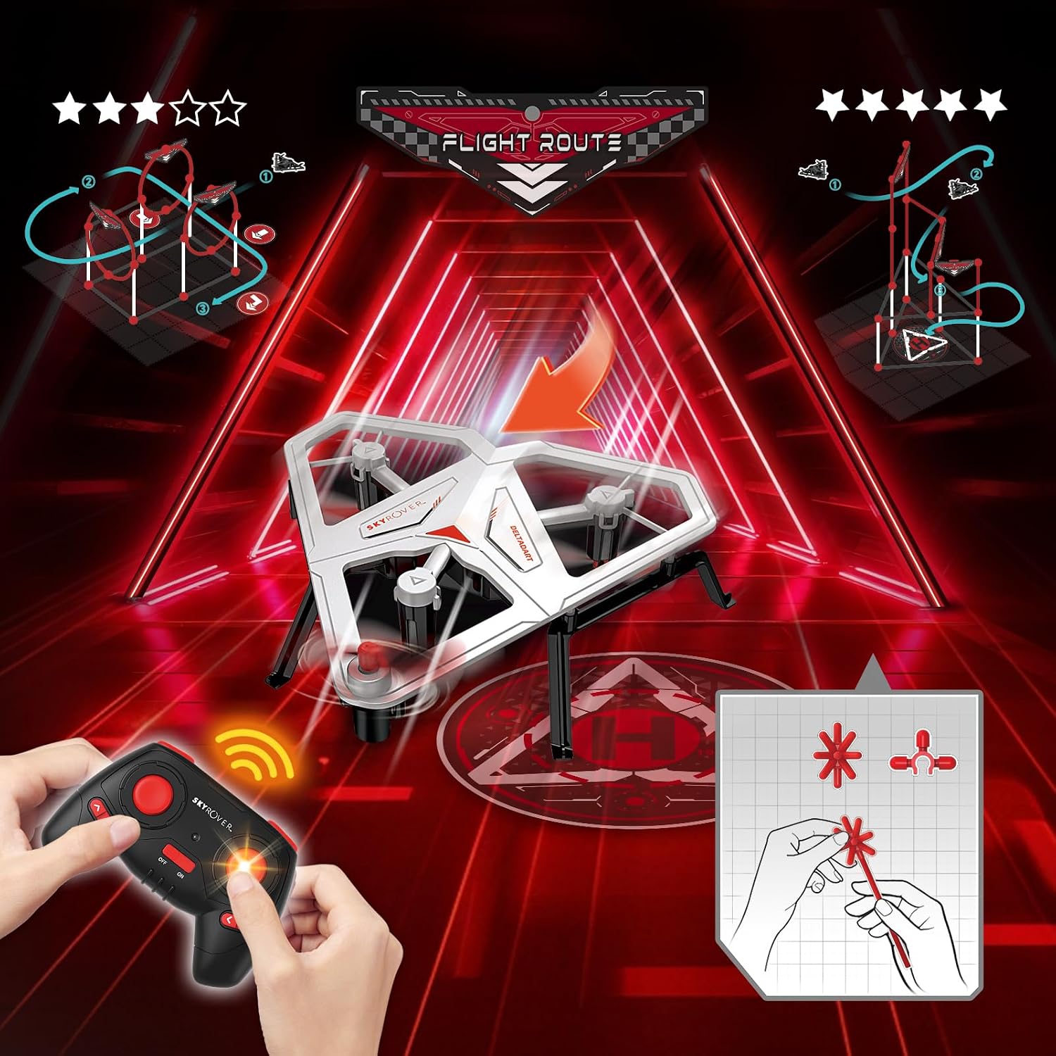 A ALPHA RC Plane for Kids DeltaDart Challenge, 2.4GHz DIY Obstacle Course image 2