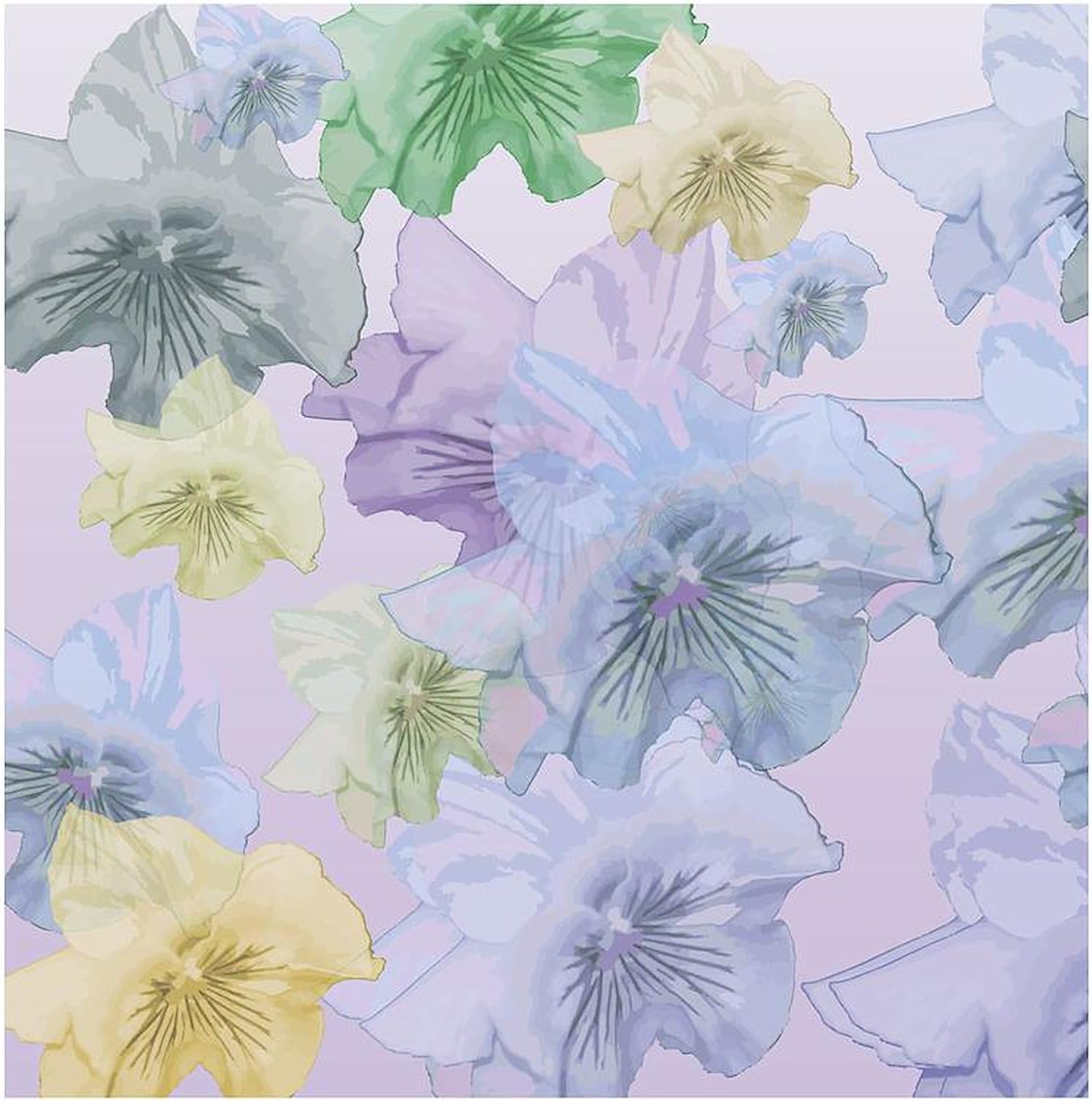 CafePress Floating Pastel Pansies Decorative Fabric Shower Curtain