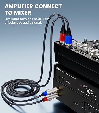 Tisino RCA to XLR Cable, 2 RCA to 2 XLR Male HiFi Cord,4N OFC, 3.3FT/1m