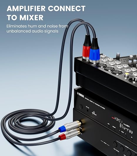 Tisino RCA to XLR Cable, 2 RCA to 2 XLR Male HiFi Cord,4N OFC, 3.3FT/1m