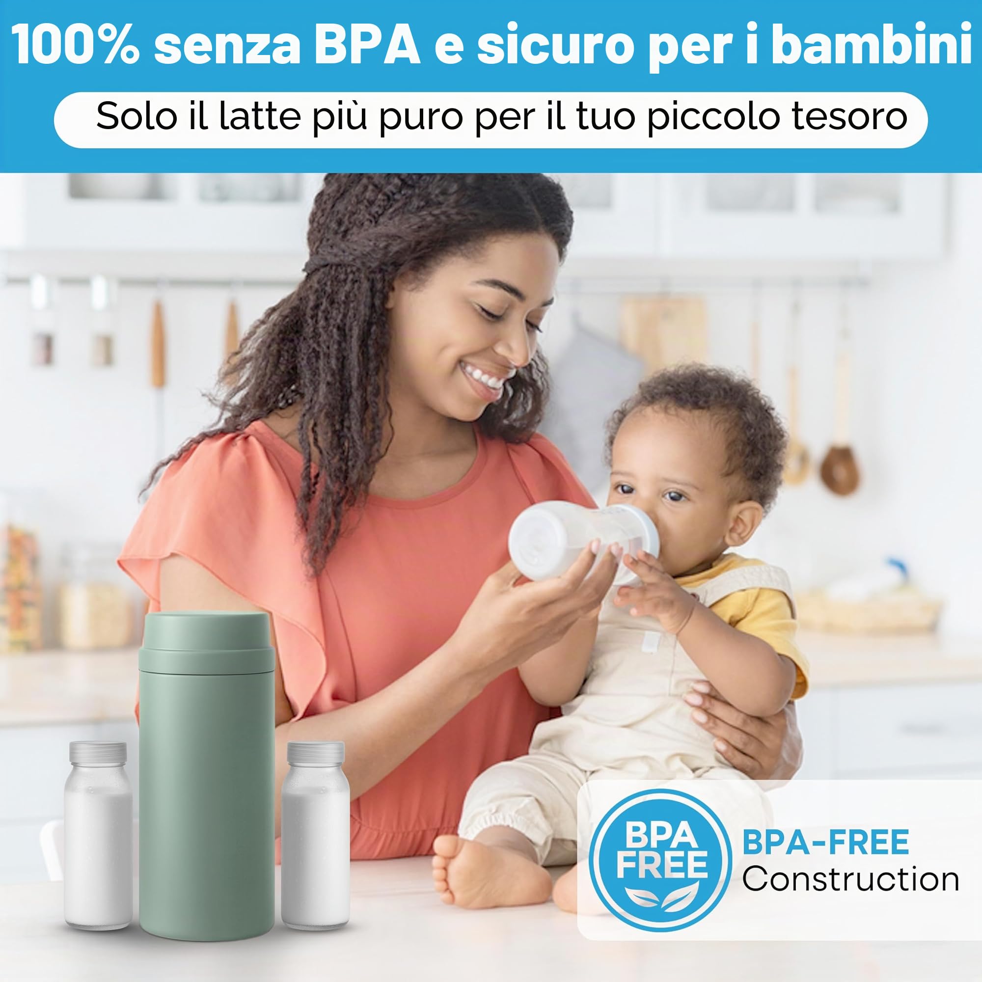 Thermos Latte Neonato Portatile: Raffreddamento per 30 Ore, 2 Contenitori da 150 ml/5 oz per Latte Materno, Thermos per Latte Neonati, Termos Biberon Neonato Realizzato con Materiali BPA Free