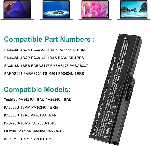 Miniatura 6 de Fancy Buying PABAS228 - Batería para portátil Toshiba Satellite T100 Serie T110 Satélite T110-00D Satélite T110-107 Satélite T110-10J Satélite