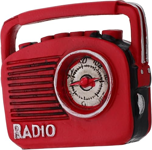Garneck Modelo de radio en miniatura retro, decoración de radio de resina vintage, decoración creativa del hogar para fotografía, accesorio único de