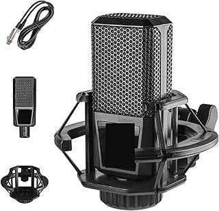 THEGIS Sound Card Kit 3.5mm Recording Condenser Microphone Set Studio Microphone With V8S Live Sound Card For Karaoke Streaming Podcasting Studio Setup For Recording Music (Color : Set A, Size : 1)