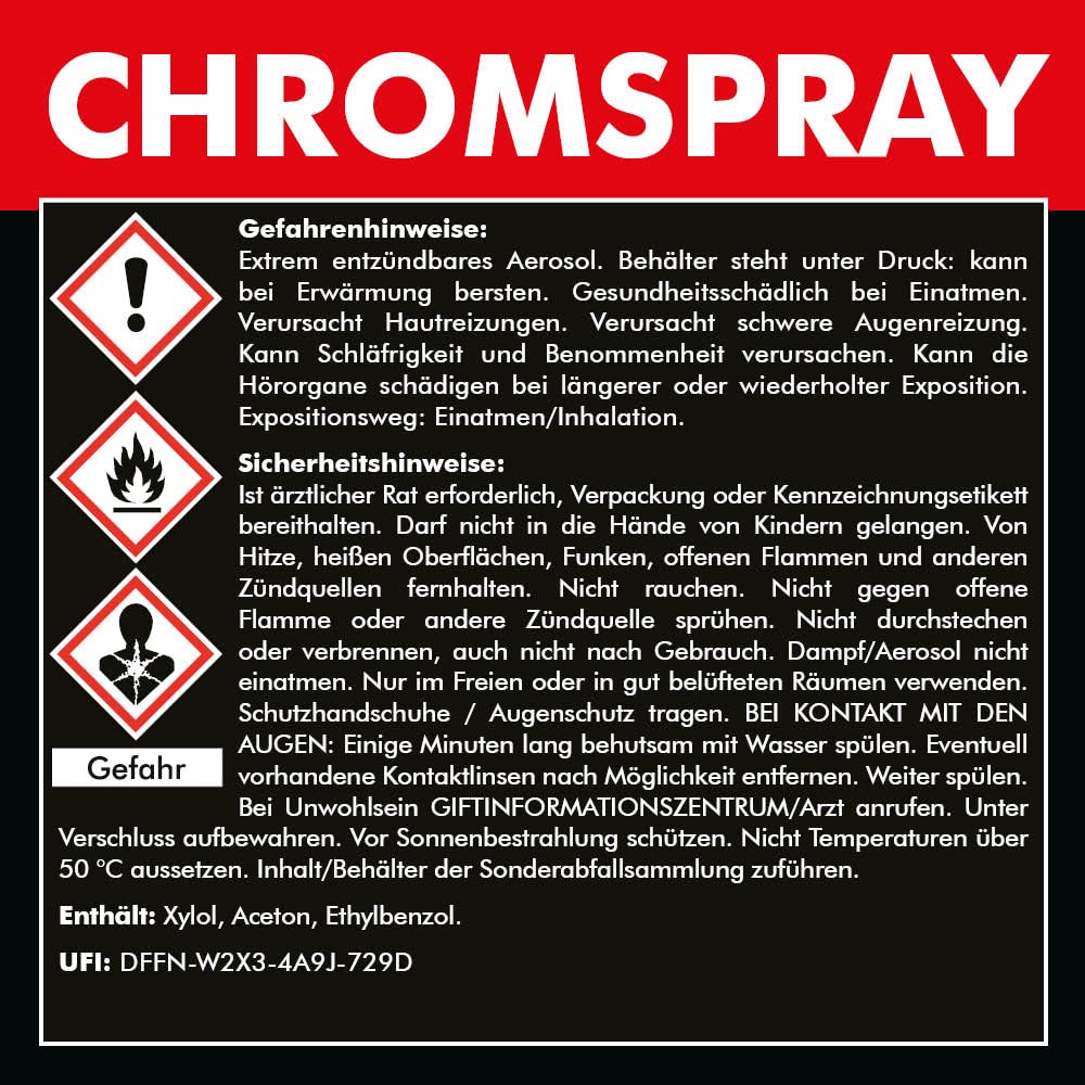 Spray de pintura cromada 4 x 400 ml (7547.4) – Spray de aluminio con efecto mate – BRESTOL