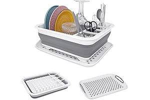 Collapsible Dish Rack with Drainboard for Effortless Drying
