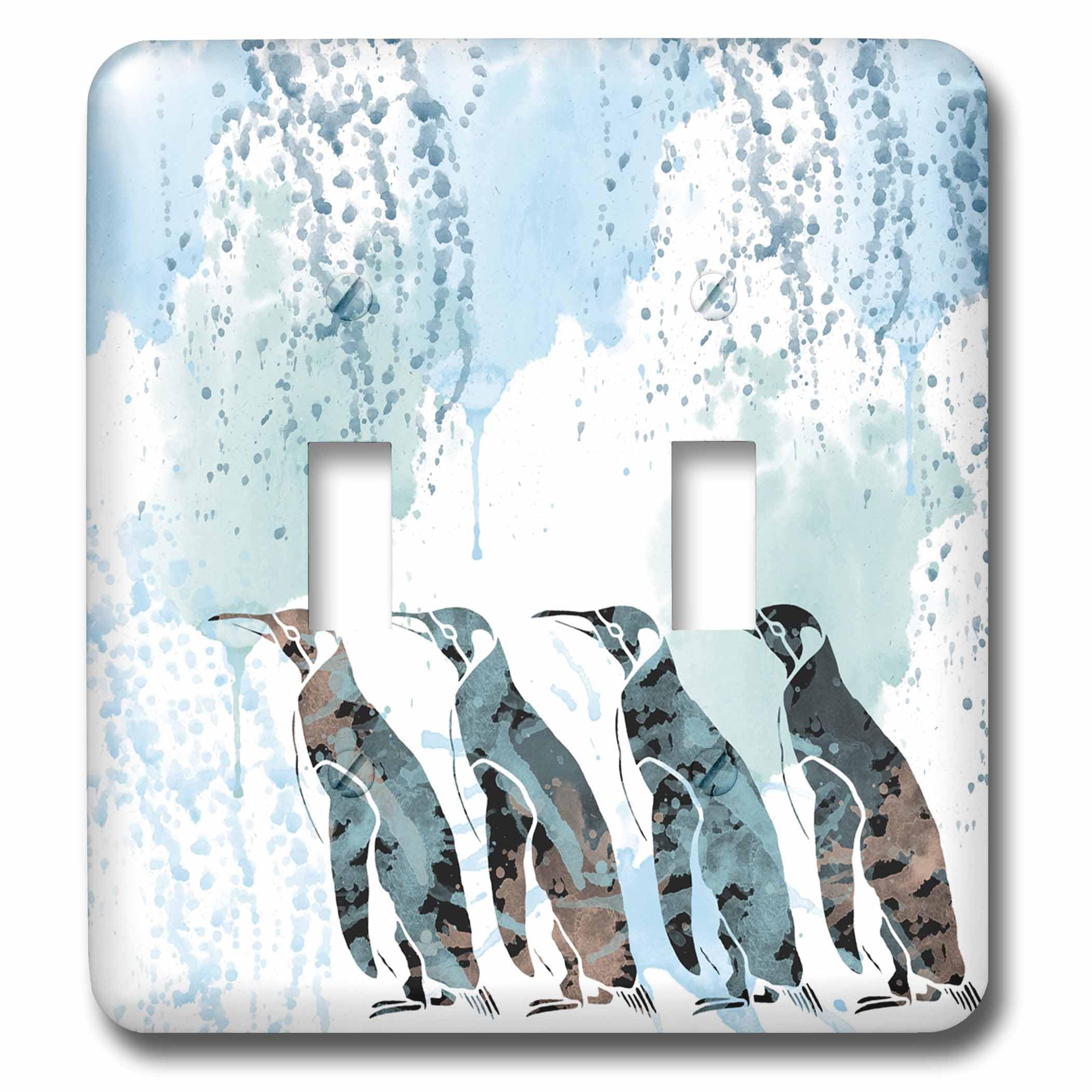 Double interrupteur aquarelle pingouins lsp_212115_2 pour égayer vos murs blancs