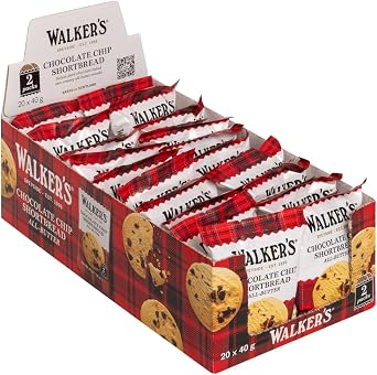 Walker's Shortbread Chocolate Chip Biscuits, Chocolate Cookie, 40g, 20x2Pk