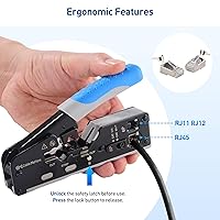 Vista 5 de Cable Matters Herramienta de Crimpado Modular Todo en Uno Ethernet Cat 8 (Herramienta de Crimpado Cat5 Cat6 Cat7 Cat8) para Conectores Pasantes