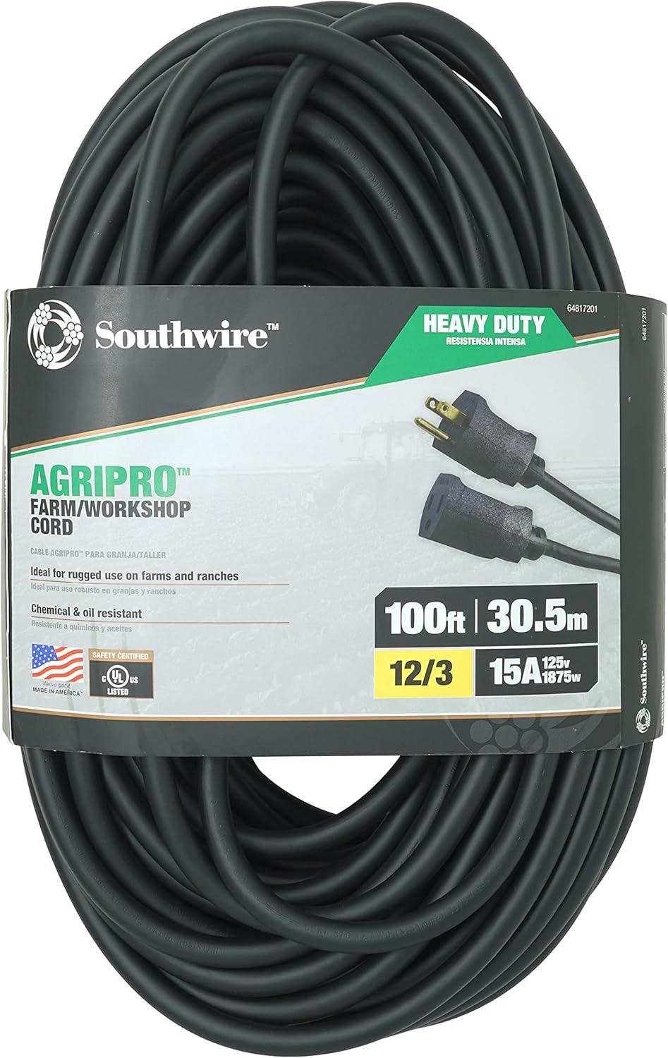 Blасk Frіdау - 80% оƒƒ AgriPro Southwire 64817201 12/3 SJTOW 100-Foot Heavy Duty 15 Amp Farm/Workshop Extension Cord, Made in The USA, 100-Feet, UL Listed, Black Blасk Frіdау - 80% оƒƒ AgriPro Southwire 64817201 12/3 SJTOW 100-Foot Heavy Duty 15 Amp Farm/Workshop Extension Cord, Made in The USA, 100-Feet, UL Listed, Black
