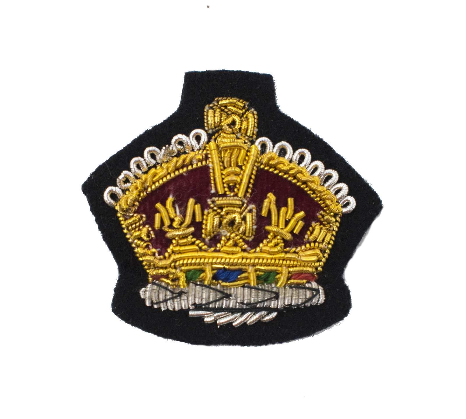 Uniform Store London Badge King's Crown Gold on Black 37mm