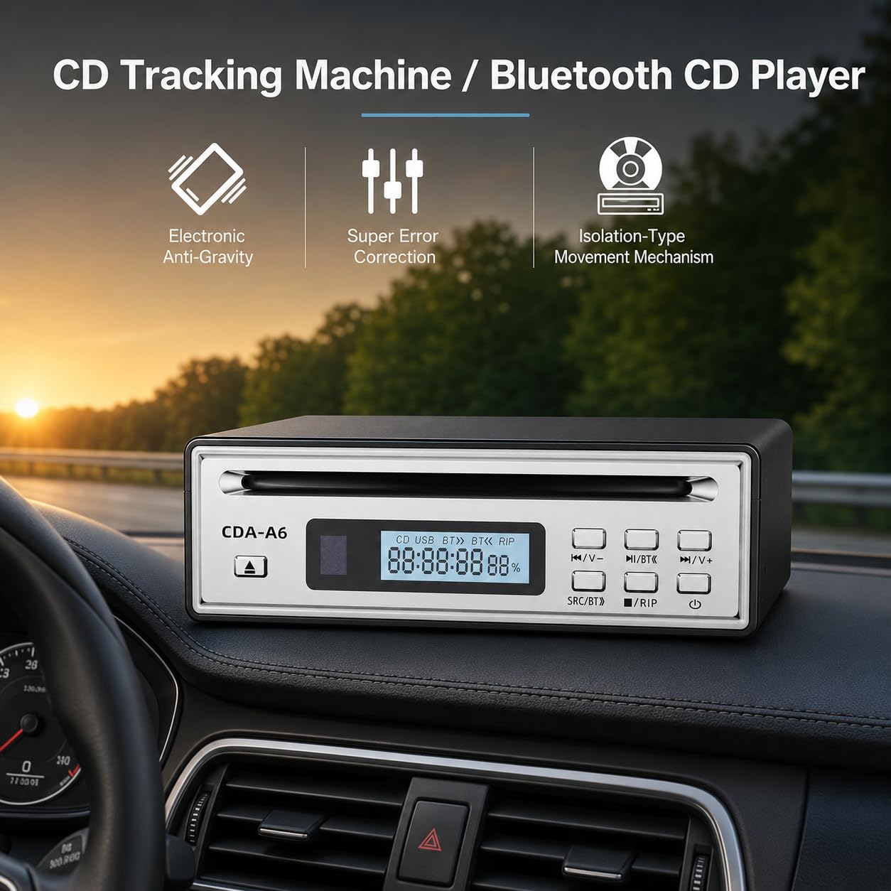 Lecteur CD Ripper Bluetooth One-Touch WAV Ripper et entrée USB