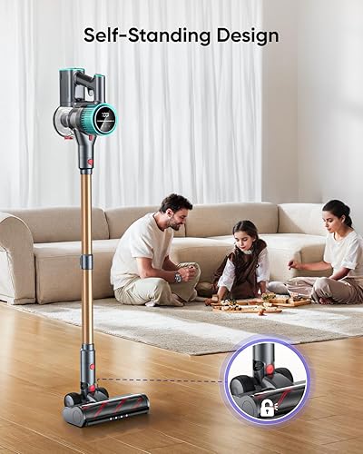 Miniatura 5 de Aspiradora inalámbrica, aspiradora de 50 kpa y 600 W para el hogar, 60 minutos (Eco) Aspiradora de palo inalámbrica recargable de pie, aspiradora de