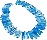 Vista 31 de rockcloud rocas naturales de cristal, cubiertas de titanio, cuarzo claro, en punta, hebra de 15 pulgadas