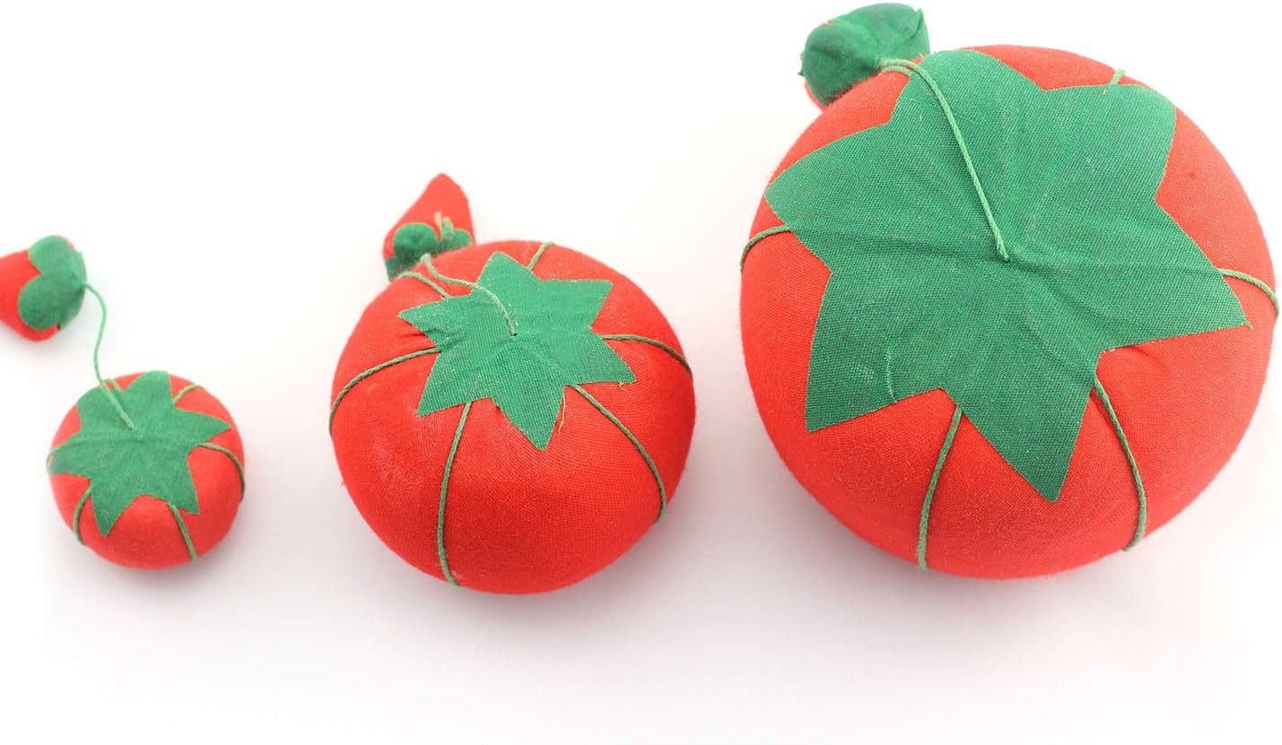 NX Garden 3PCS Tomato Shaped Needle Pin Cushion DIY Handcraft Tool for Cross Stitch Sewing Home Sewing Needle Pin Cushion Pillow Pincushion