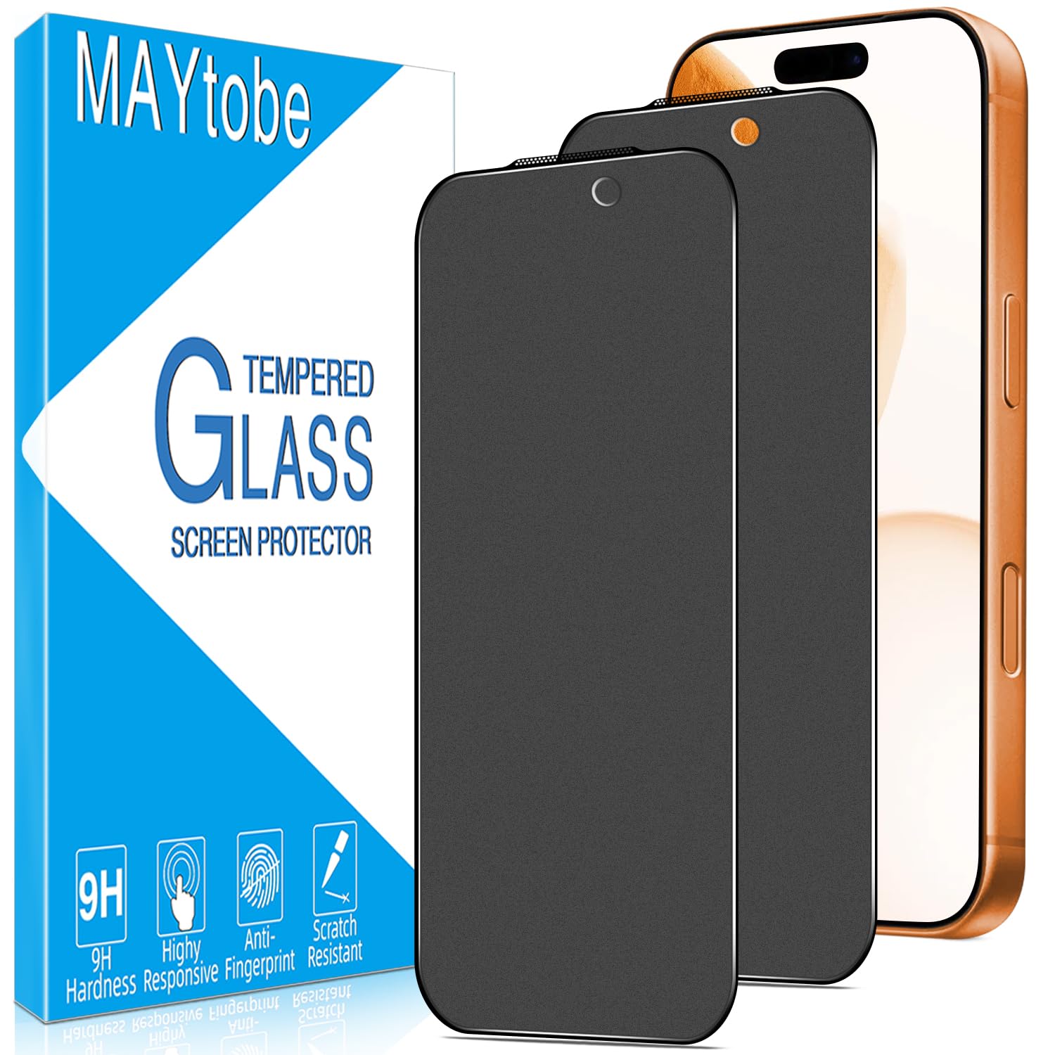 MAYtobe 2 Unidades Protector de Pantalla Privacidad Mate para iPhone 17 Pro Max, Cristal Vidrio Templado Mate, Anti Espía, Antirreflejos, Antihuellas, Antiarañazos, Dureza 9H