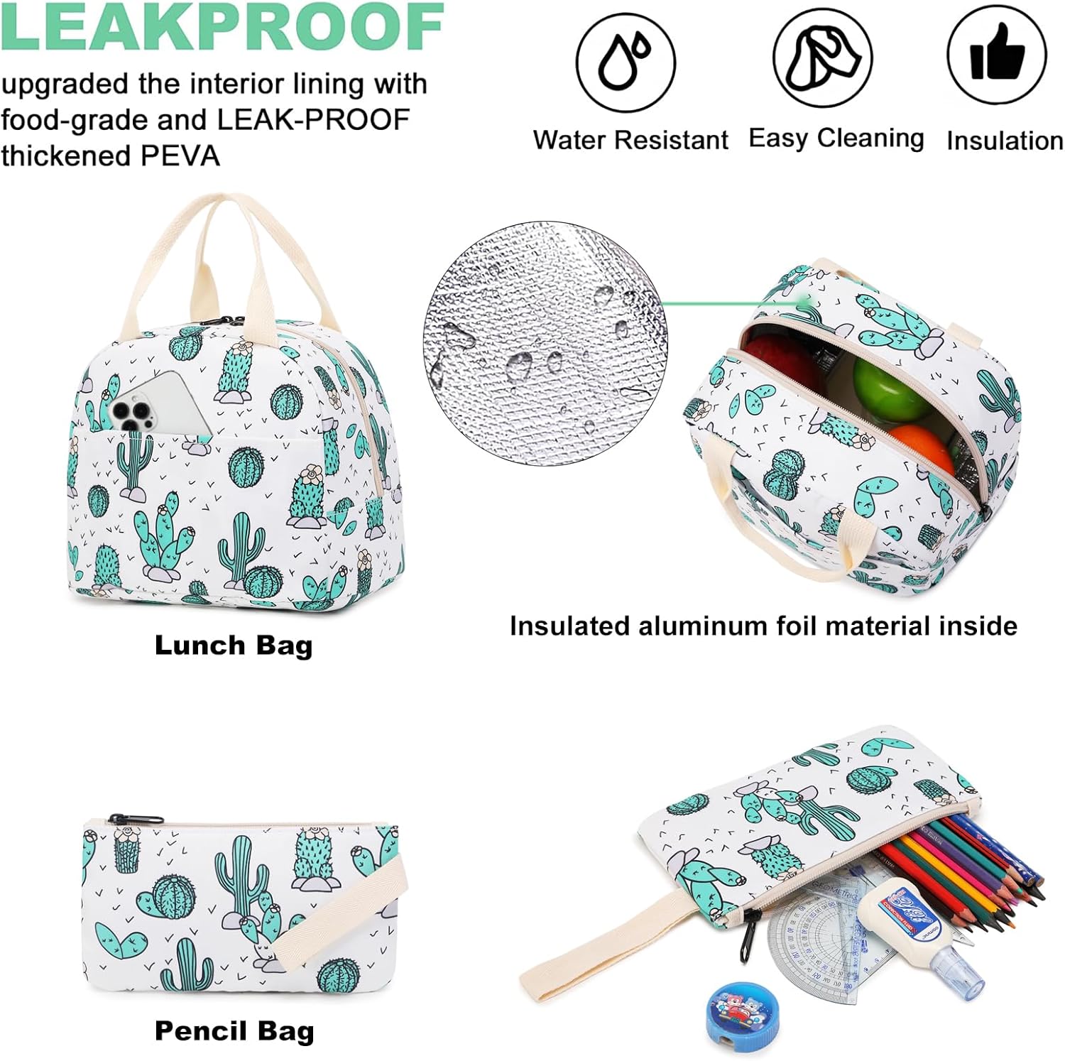 Kids Backpack for Girls, Teens School Bags Bookbags Set with Lunch Bag Pencil Case