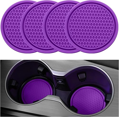 SINGARO Portavasos para automóvil, 4 portavasos antideslizantes universales integrados en adornos, accesorios para el interior del automóvil, color