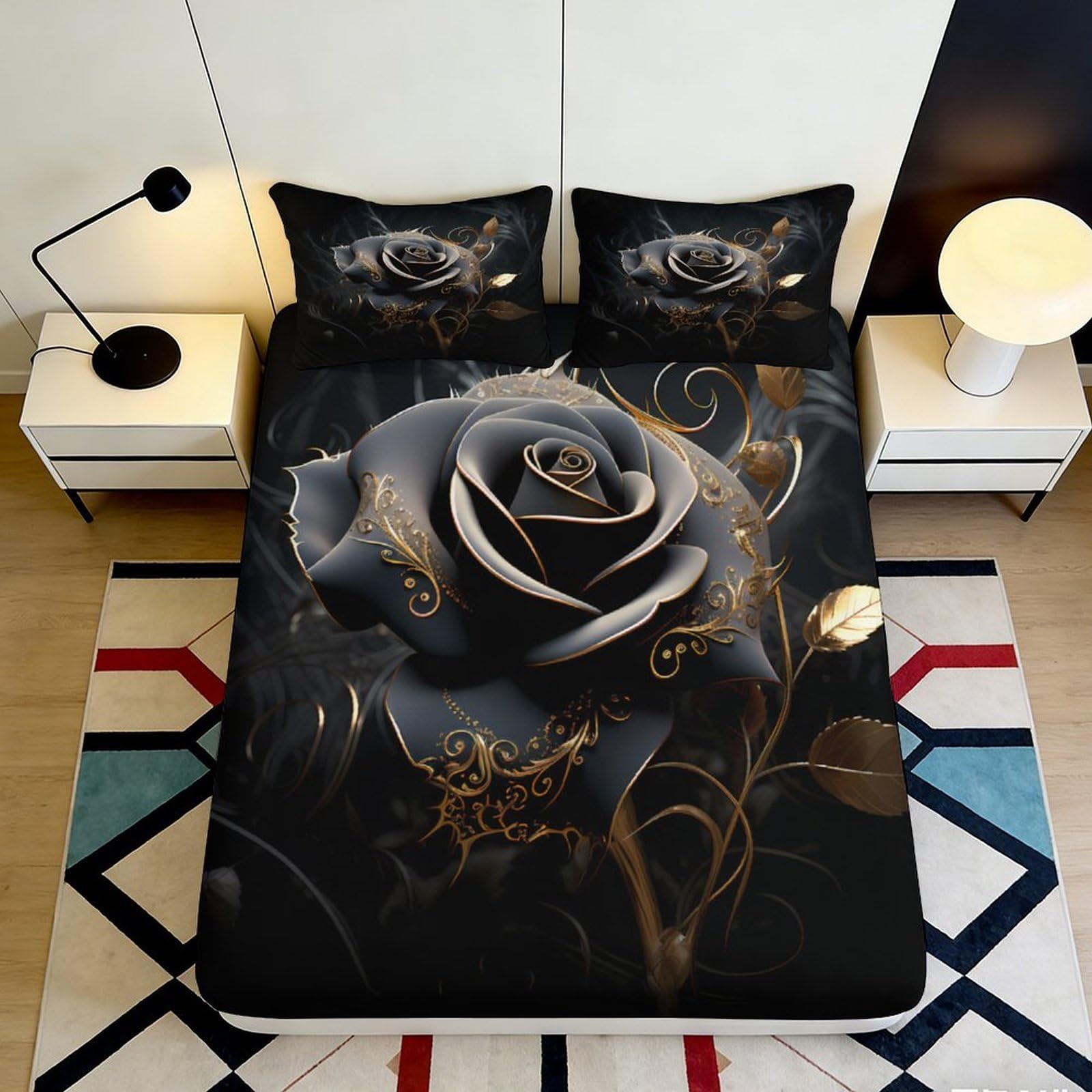 3D Printed Leopard Fitted Sheet Microfiber Deep Pocket Non-Slip Bedroom Bedding Leopard Mattress Fitted Cover 120x200x25cm