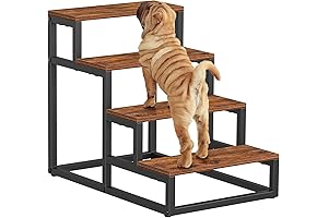 Sturdy Wood Dog Stairs 4 Step
