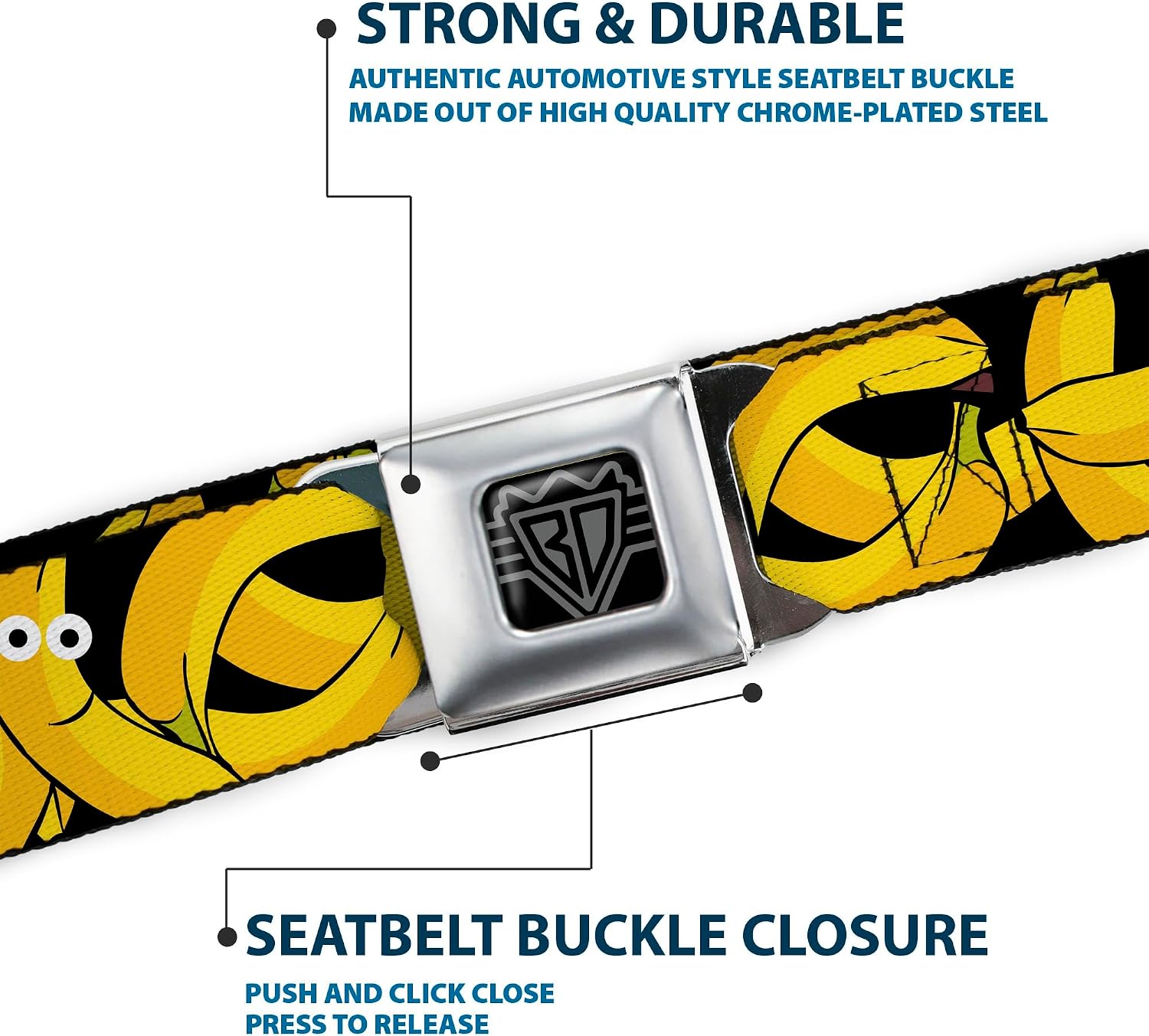 Buckle-Down Men's Seatbelt Belt Banana W32879