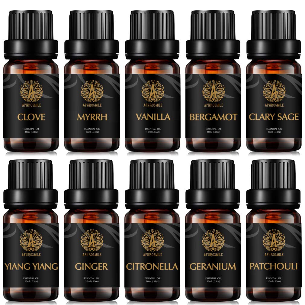 Top 10 Aromatherapie Myrrhe ätherisches Öl Set für Diffusor-Vanille,Ylang Ylang,Patchouli Öle..., 100% reine Clary Salbei ätherisches Öl, Ingwer ätherische Öle für Luftbefeuchter