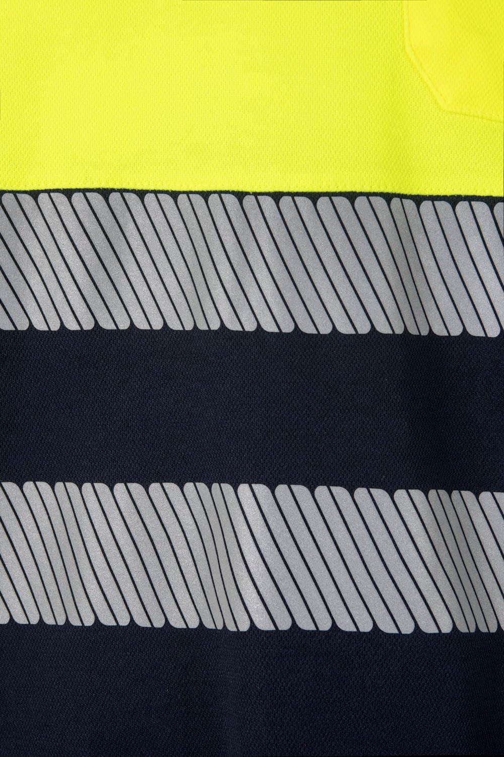 VELILLA 305525 Polo de Alta Visibilidad en Algodón, Bicolor y Manga Larga con Cinta Segmentada