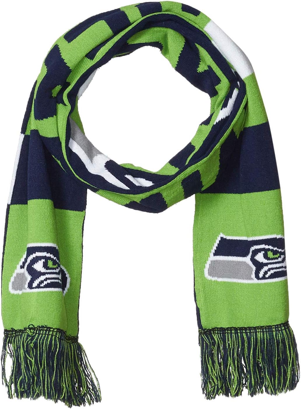 FOCO NFL unisex-adult 2019 Reversible Colorblock Cropped Big Logo Scarf