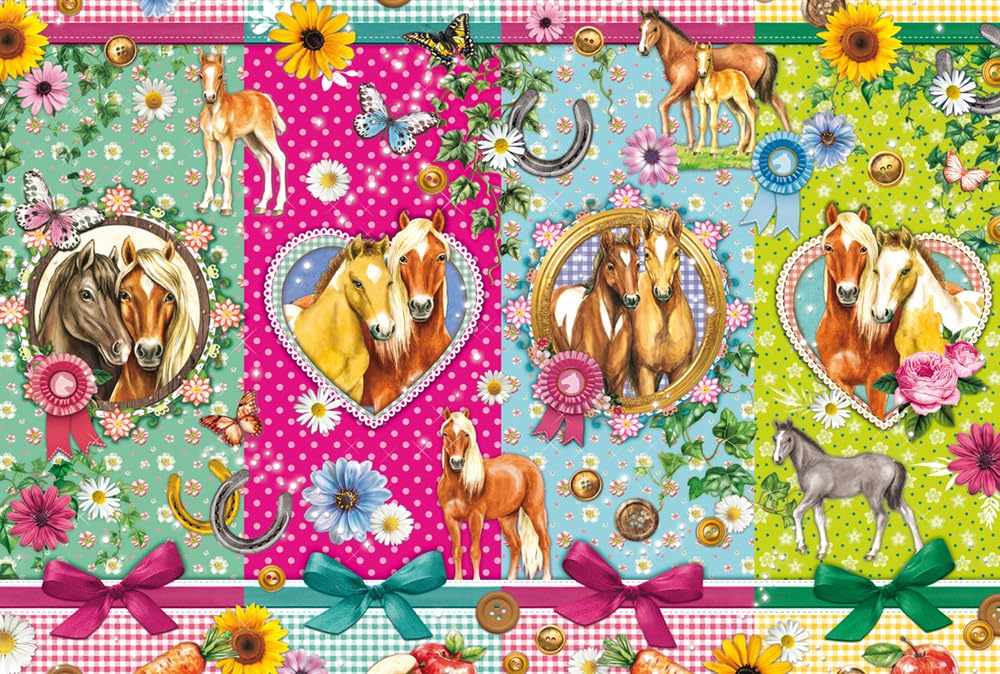 Schmidt Spiele 56538 Everything for Horse Happiness, 200 Pieces Children's Puzzle Made of Grass Cardboard