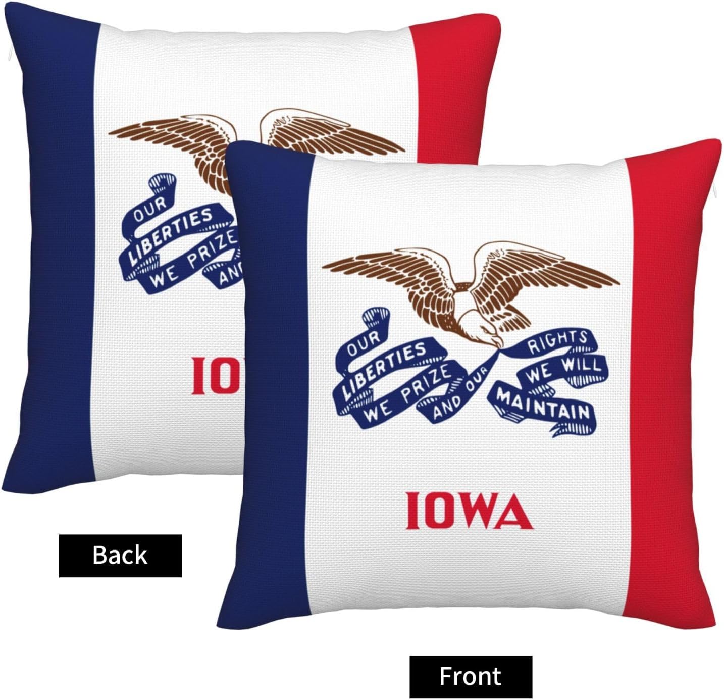 Iowa State Flag Imitation Linen Pillowcase -2 Sets, Fashionable Home Decoration, Used for Sofas, Gardens, beds