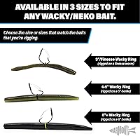 Vista 3 de (100pk) – O-Rings for Wacky Rigging Senkos/Worms/Soft Stickbaits – Bait Saver Orings for Senko Worm – Save Your Baits from Tearing While Wacky Neko